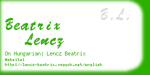 beatrix lencz business card